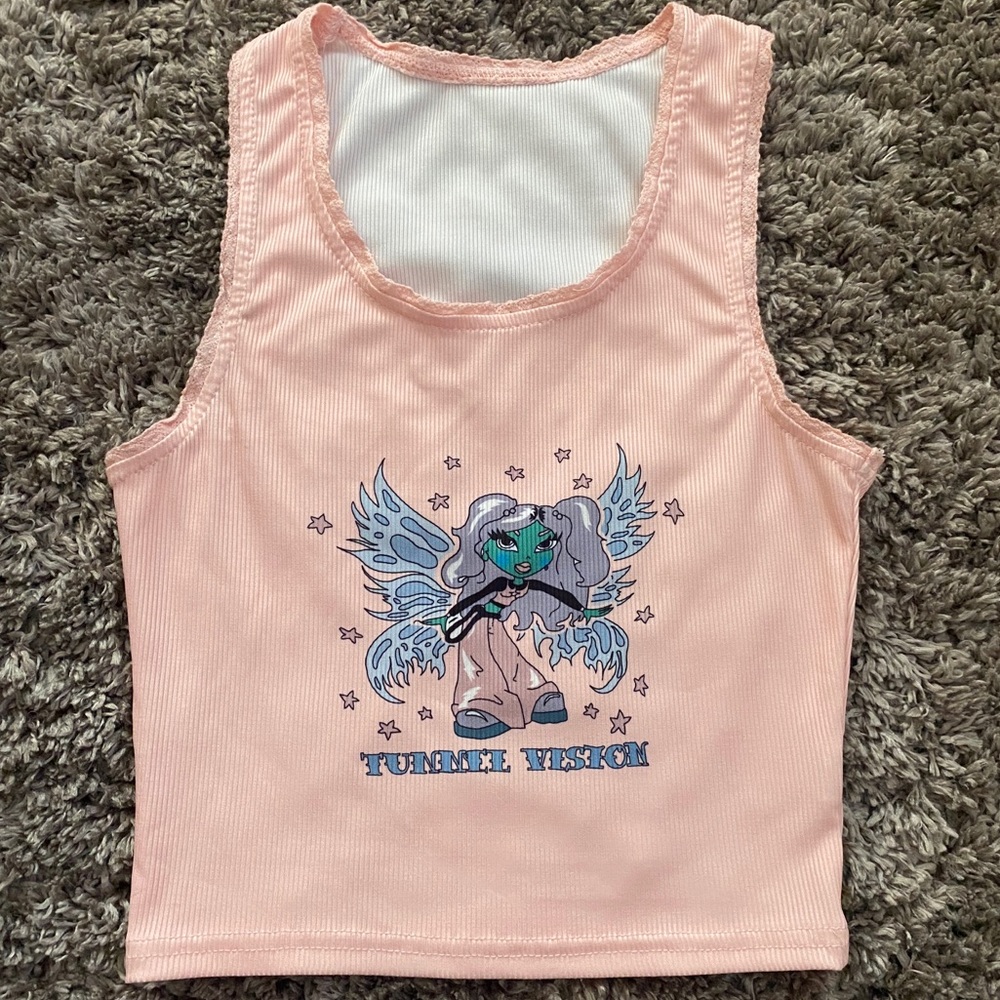 Tunnel Vision Pink Fairy Tank Top
